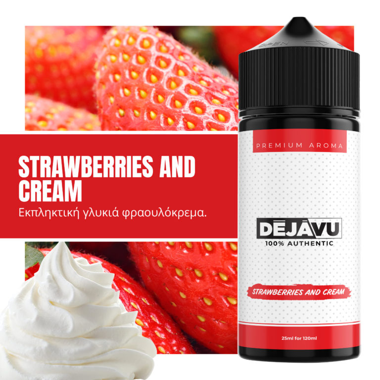 DEJAVU - STRAWBERRIES AND CREAM DÉJÀVU FLAVOUR SHOT STRAWBERRIES AND CREAM 25ml (120ml)
