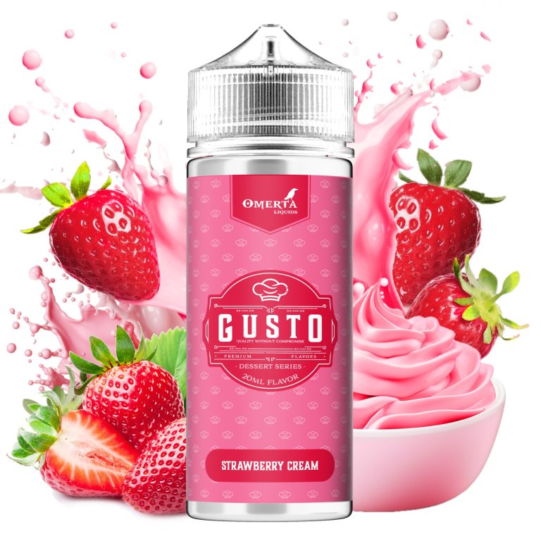GUSTO STRAWBERRY CREAM 120ML WBF-2000x2000 (1) Gusto Strawberry Cream 30ml for 120ml