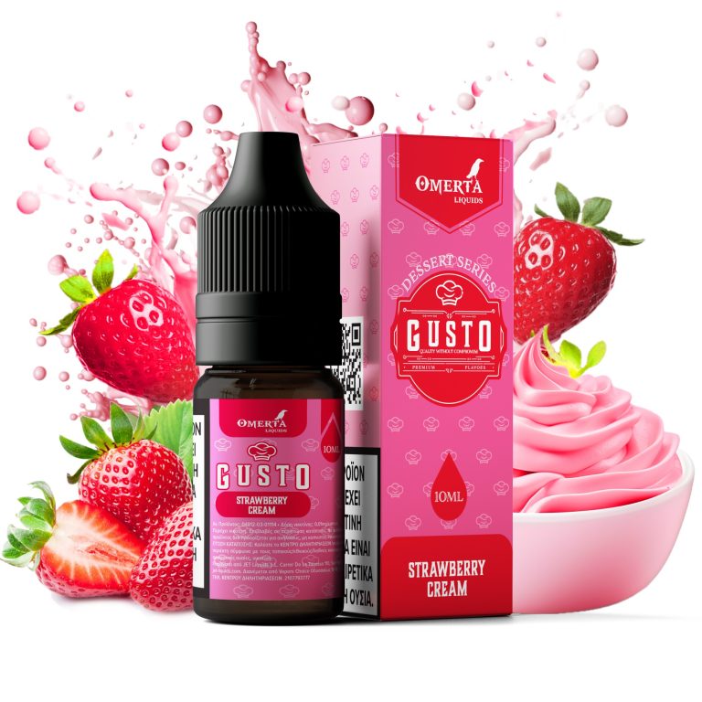 GUSTOSTRAWBERRY CREAM 10ML TPD WBF-2000x2000 Gusto Strawberry Cream E-Liquid 10ml