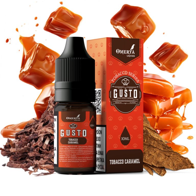GUSTOTOBACCO CARAMEL 10ML TPD WBF-2000x2000 Gusto Tobacco Caramel E-Liquid 10ml