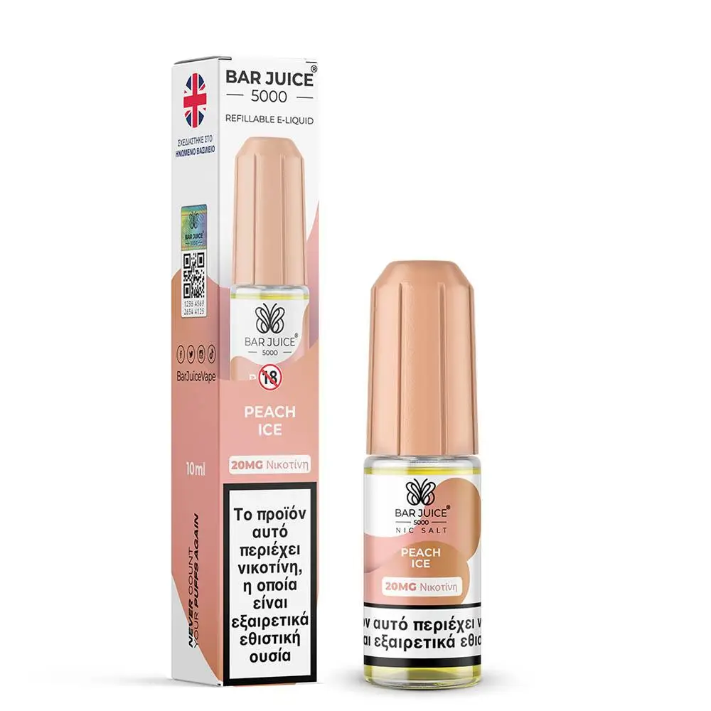 BAR JUICE 5000 PEACH ICE 10ML 20MG NIC SALTS