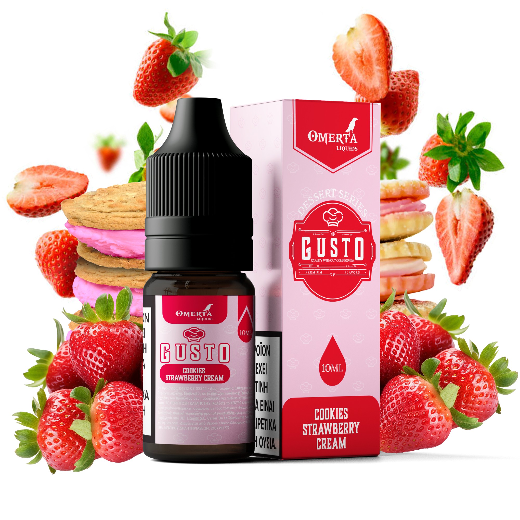 GUSTO COOKIES STRAWBERRY CREAM E-LIQUID 10ML