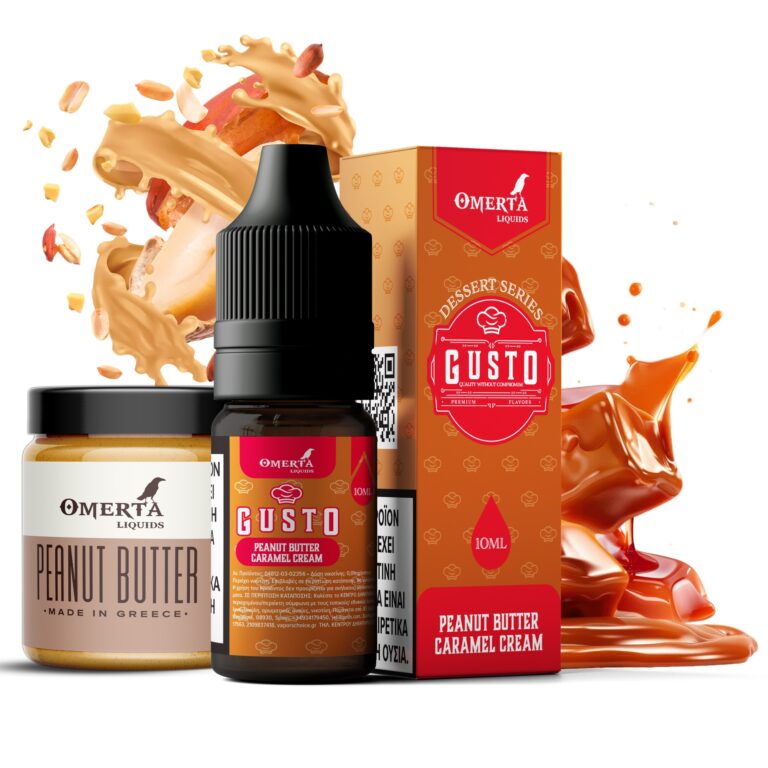 GUSTO - PEANUT BUTTER CARAMEL CREAM 10ML TPD WBF-2000x2000 GUSTO PEANUT BUTTER CARAMEL CREAM E-LIQUID 10ML