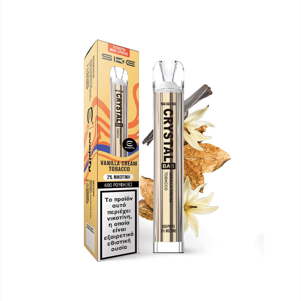 SKE Crystal Bar Vanilla Cream Tobacco disposable vape